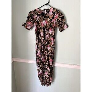 Vintage Disorderly Kids Girls Floral Romper Jumpsuit, Girls 8